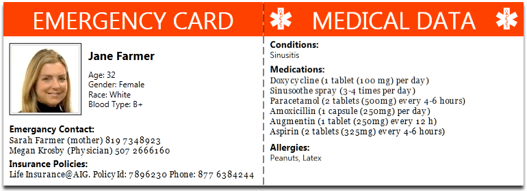 Emergency card